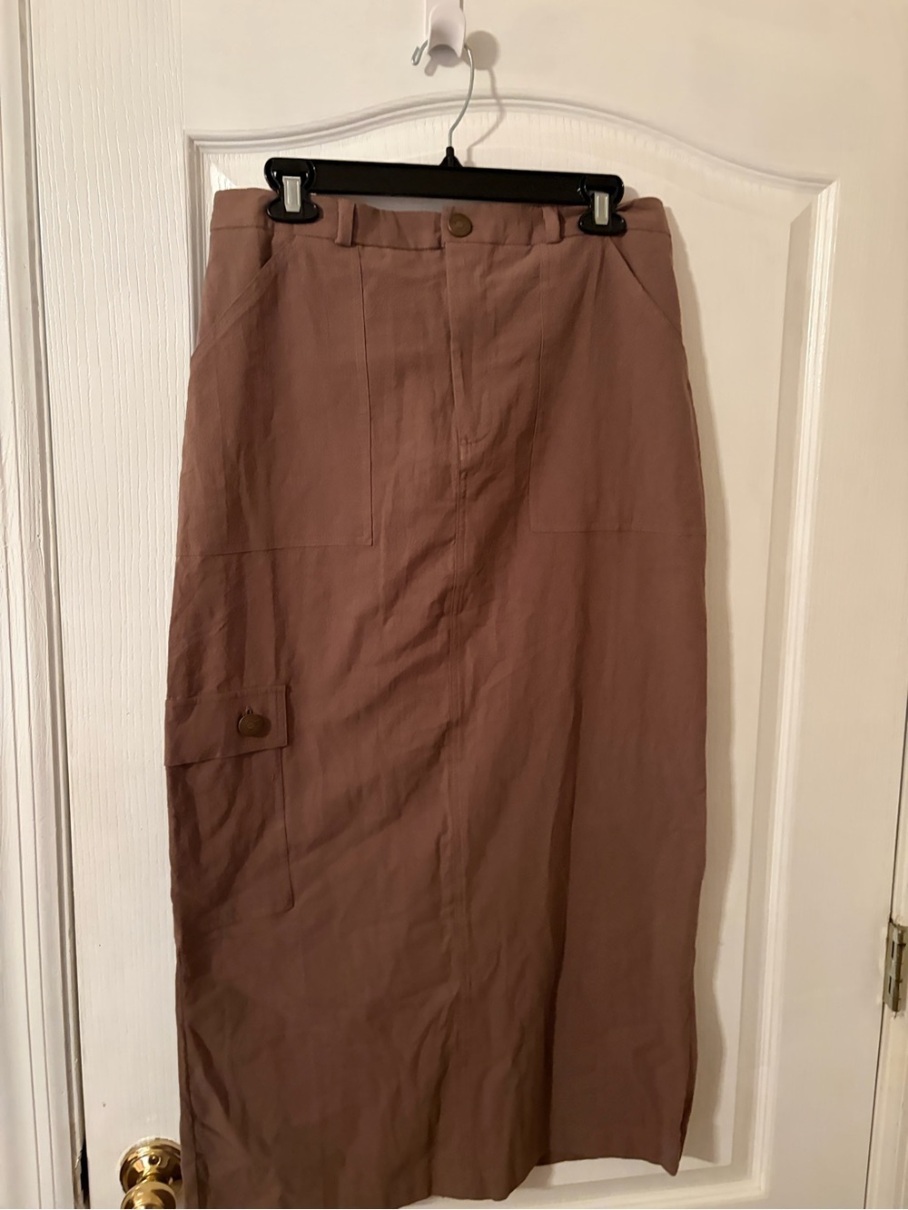 Women’s High-Waist Mauve Utility Midi Skirt